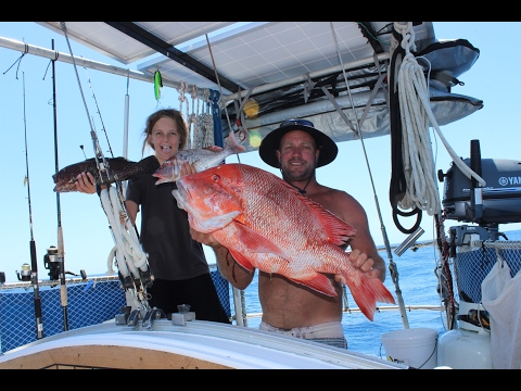 FISHING and a ROGUE wave encounter - Episode 13 (sailing Catalpa)