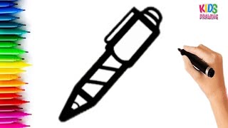 How to Draw Pen || Simple Drawing Step by Step for Beginners || Kids Drawing