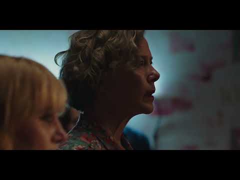 UK teaser trailer frame with Annette Bening and Greta Gerwig on the boardwalk at golden hour