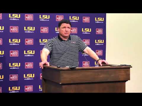 Video: Ed Orgeron Addresses The Media After Tigers' First Spring Practice