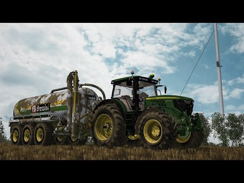 Spreading and plowing with John Deere 6210R & Fiatagri G240 [High quality film video]