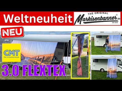 CMT Weltneuheit Flextex 3.0 Verschiebbares Markisenbanner für Wohnmobile von der Fa. Gebrüder Horsch
