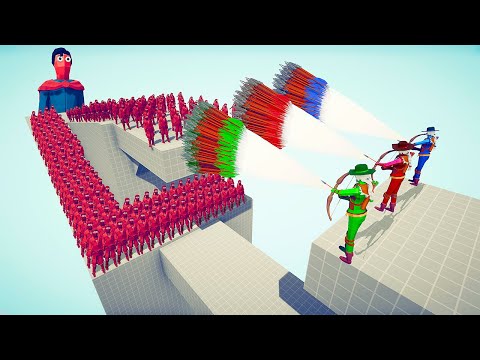 GIANT SUPERMAN + ARMY OF NINJA vs TRIO EVERY GOD - Totally Accurate Battle Simulator TABS