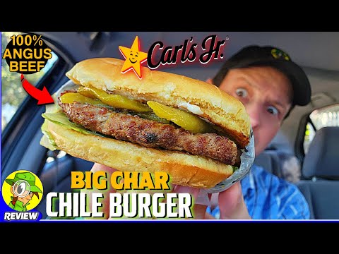 Crítica do Carl's Jr.® BIG CHAR CHILE ANGUS BURGER ⭐🫑🍖🍔 Vale US$ 10?! 🤔 Dê uma olhada nisso! 🕵️‍♂️