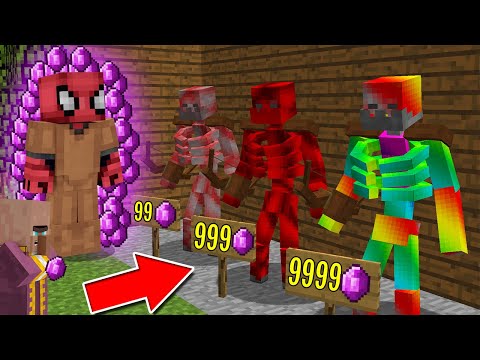 FAKİR MUTANT İSKELET SATICISI OLDU! (1 MUTANT İSKELET 9999 AMETİST!) - Minecraft