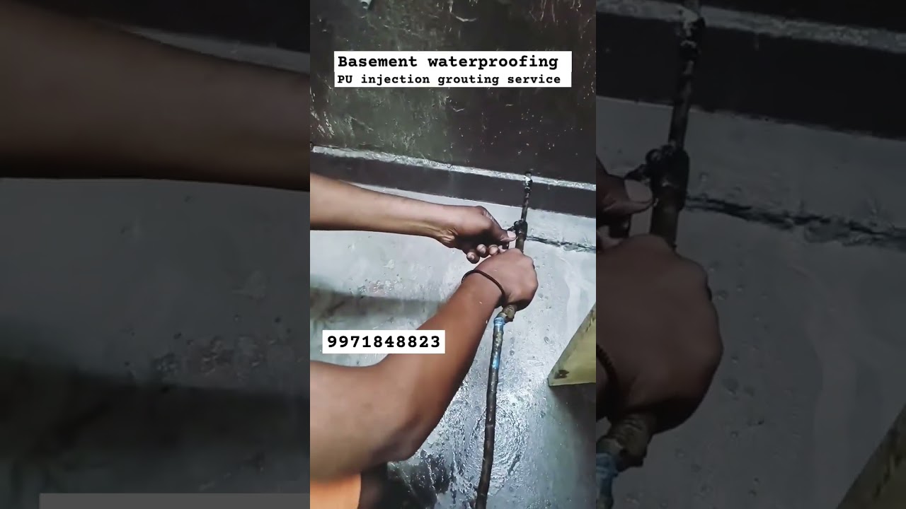 Basement waterproofing | PU injection grouting  #injectiongrouting #somawat #basementwaterproofing