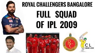 Royal Challengers Bangalore Full Squad Of IPL 2009 (Cricket lover B) | IPL 2009 Full Squads
