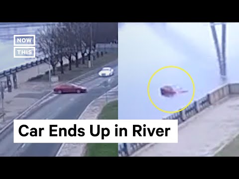 Car Rolls Out of Parking Spot & Into River 😰