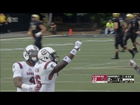 Rashad Fenton (South Carolina DB #16) Vs. Vanderbilt 2018