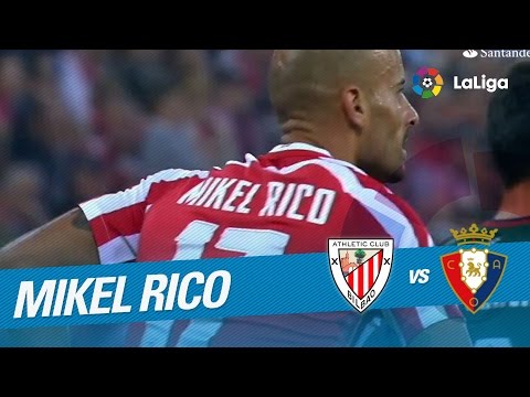 Disparo desde la frontal de Mikel Rico que se marcha fuera