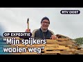 Zelfs tijdens noodweer bouwt Rien verder aan zijn stiltekoepel | RTV Oost