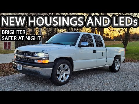 Daily Driver Silverado Bubble Eye aka 90s Truck Gets New Headlights(Bulbs and Housings) Way BETTER!