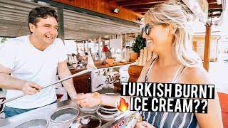 We Tried Turkish Burnt Ice Cream | Fethiye & Kas