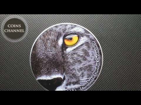 2000 Francs Silver Coin Congo 2013 - Natures Eyes - Amur Leopard
