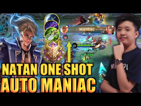 NATAN ONE SHOT BUILD AUTO MANIAC!!! | MYTHIC RANK GAMEPLAY | KIMSTORM ML GAMING | NATAN MLBB 2022