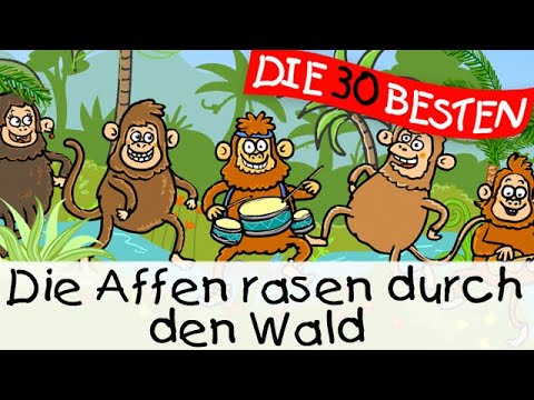 🏞️ Die Affen rasen durch den Wald || Kinderlieder zum Mitsingen und Bewegen