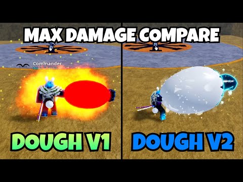 Comparing Dough V1 And V2 Max Damage!! [🌊 Blox Fruits Update 17.3]