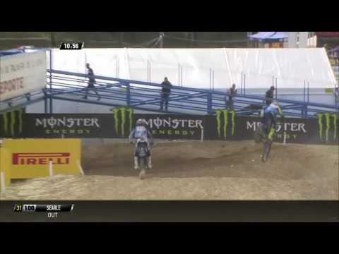 Romain Febvre passes Valentin Guillod MXGP of Spain MXGP Race 2 - motocross 2016