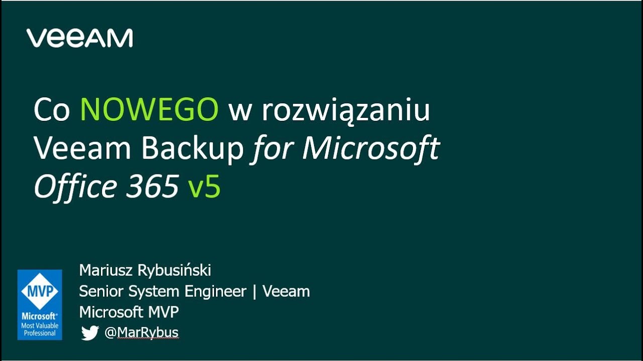 Co NOWEGO w rozwiązaniu Veeam Backup for Microsoft Office 365 v5 video