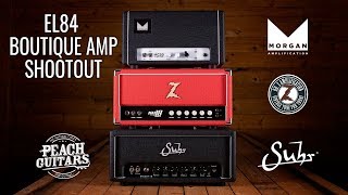 Video thumbnail for EL84 Boutique Amp Shootout: Dr. Z Maz 18, Suhr Badger & Morgan AC20 by Peach Guitars