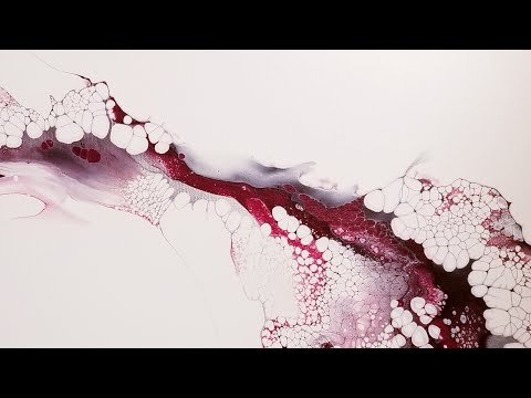 (195) ACRYLIC POURING Dutch Pour on Narrow Canvas - Wine Colors for Tasting Room!
