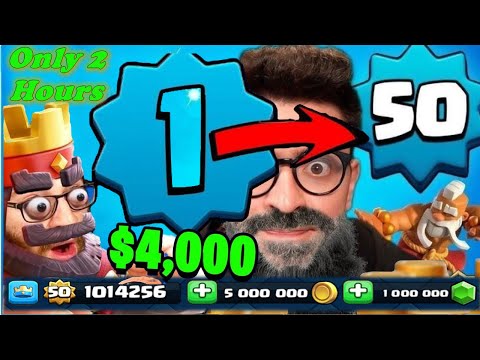 Clash Royale Level 1 to Level 50 in just 1 hour Spent $4,0000. 2024