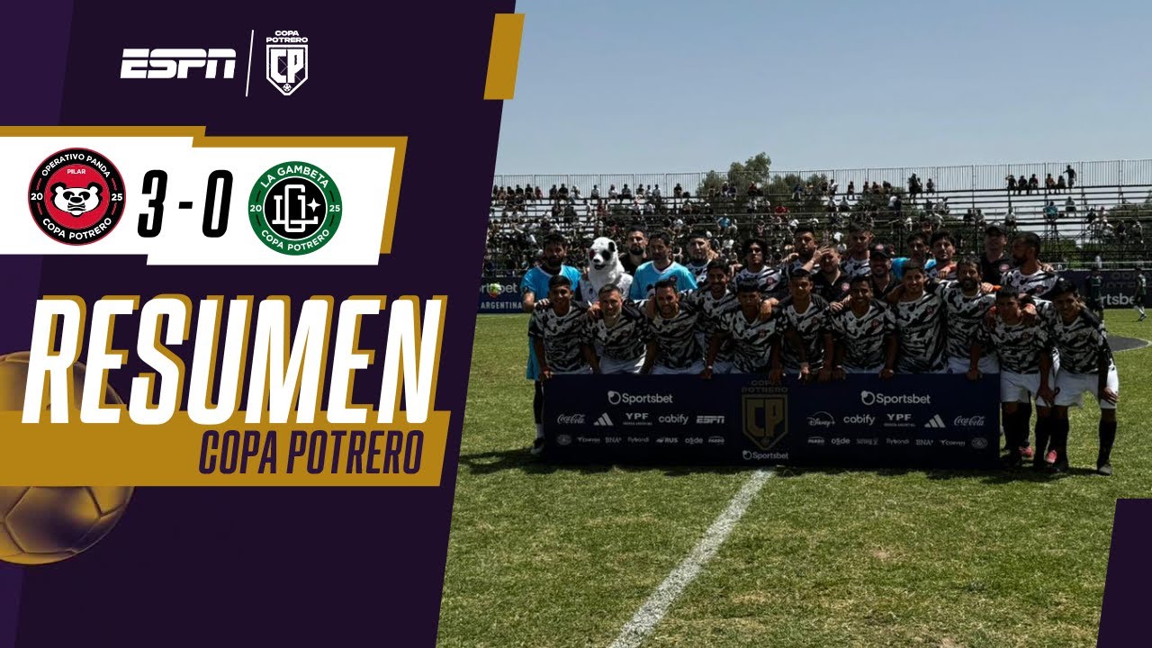 GOLEADA Y CUPO EN OCTAVOS: OPERATIVO PANDA PILAR 3-0 ANTE LA GAMBETA | RESUMEN | COPA POTRERO 2025