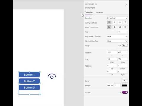 Power Apps Vertical Container