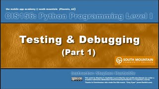 Python 00G  Debugging part 1