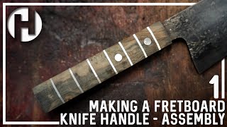 Fretboard Handle for the Guitar String Damascus Knife Part 1