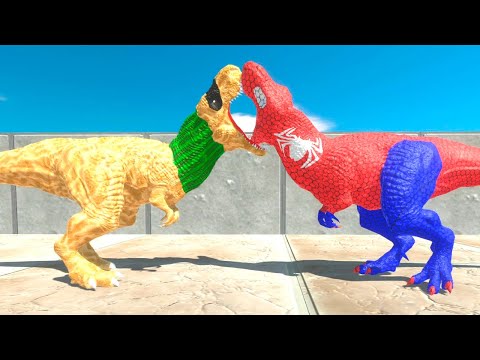 SPIDER MAN VS SAND MAN T REX DEATH RUN - Animal Revolt Battle Simulator