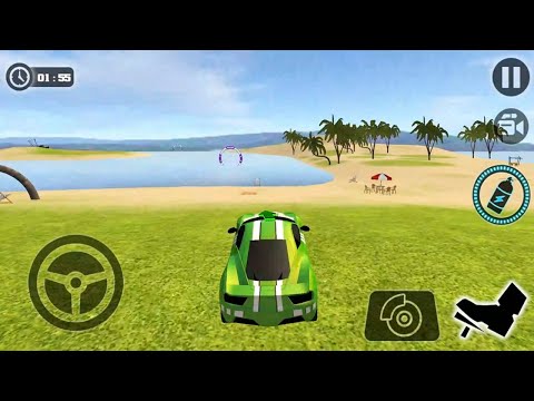 Floating Water Car Driving: Green Car Driving Simulator - Android Gameplay