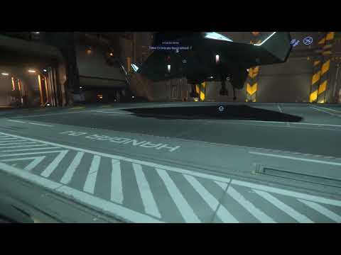 Star Citizen : Avenger Titan up in the air inside hanger - no problem!