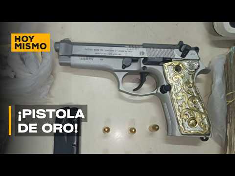 Hallan pistola bañada en oro en operativo contra el narcotráfico en Copán.