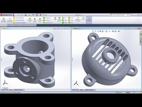 SolidWorks Training Practice Exercises for Beginners - 7 | Using Linear and Circular Patter