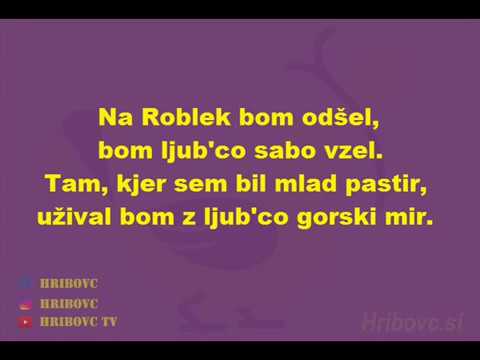 Slavko Avsenik - Večer na Roblek (besedilo)