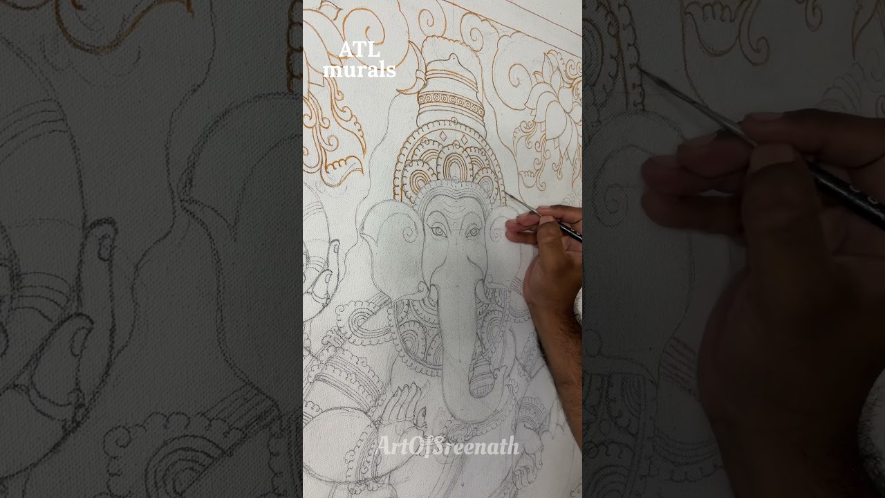 Kerala Mural Vinayaka #indianart #keralamuralpainting #traditionalstyle #muralpainting #painting