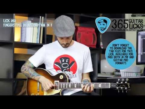 Lick 263/365 - Fingerstyle Blues Rhythm in F | 365 Guitar Licks Project