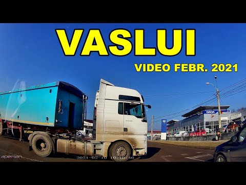 Orasul VASLUI febr 2021 video test Apeman C860 2K 1520p dual dashcam camera auto de bord fata spate