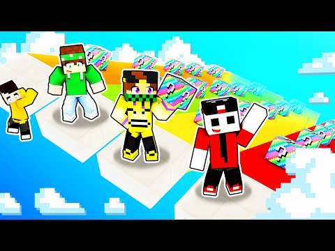 SCIVOLO DEI LUCKYBLOCK ARCOBALENO CON I MIEI AMICI