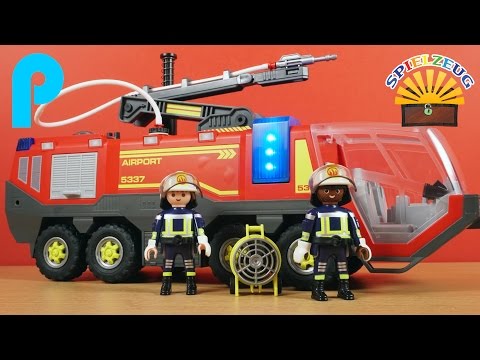 BRANDNEUES LÖSCHFAHRZEUG für Playmobil Flughafen 5337 City Action Film deutsch