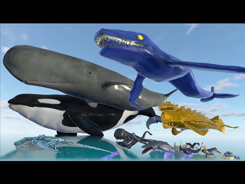 Real, Mythical, Monster Whales Size Comparison - 3D Sea Monster Comparison