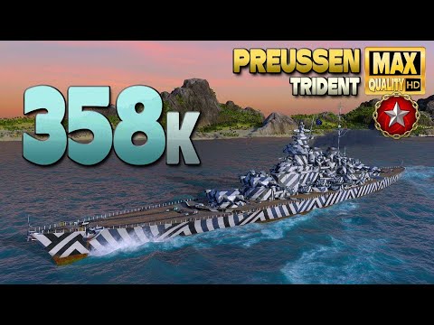 Battleship Preussen: Exciting ranked battle - World of Warships