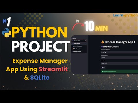 1 Python Project Expense Manager App Using Streamlit Sqlite