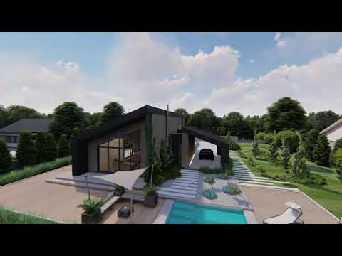 Z485   Gotowy projekt domu parterowego we współczesnym stylu do 100 m2