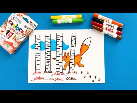 Flomasteriai-antspaudukai CARIOCA, 6 spalvos video
