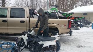 Rocket wheeler getting ready for ice drag
