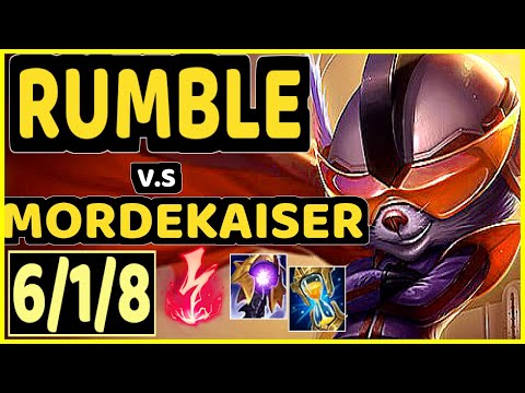 RUMBLE vs MORDEKAISER - 6/1/8 KDA TOP GAMEPLAY - BR Ranked MASTER