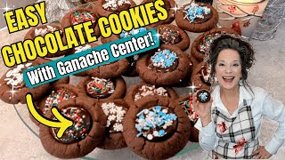 EASY CHOCOLATE COOKIES WITH GANACHE CENTRE