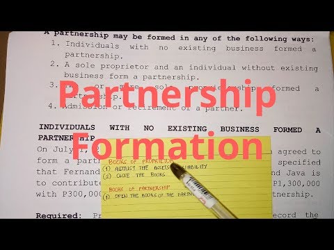 Partnership Formation Individuals with No Existing Business
